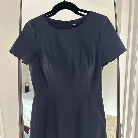 Theory Beautiful Blue Sheath Dress - Picture 4 of 7